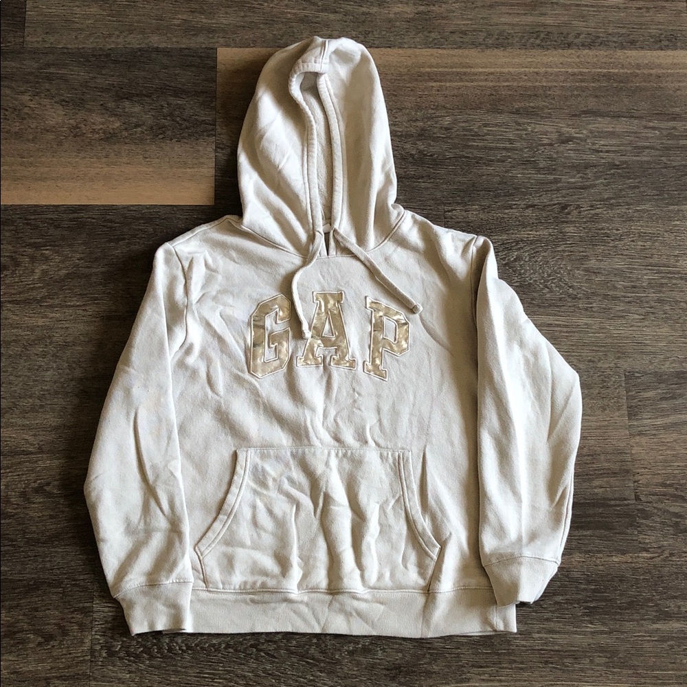 GAP Cream Hoodie with Shiny Logo